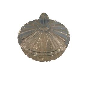 Anchor Hocking Old Cafe Clear Glass Covered Candy Dish